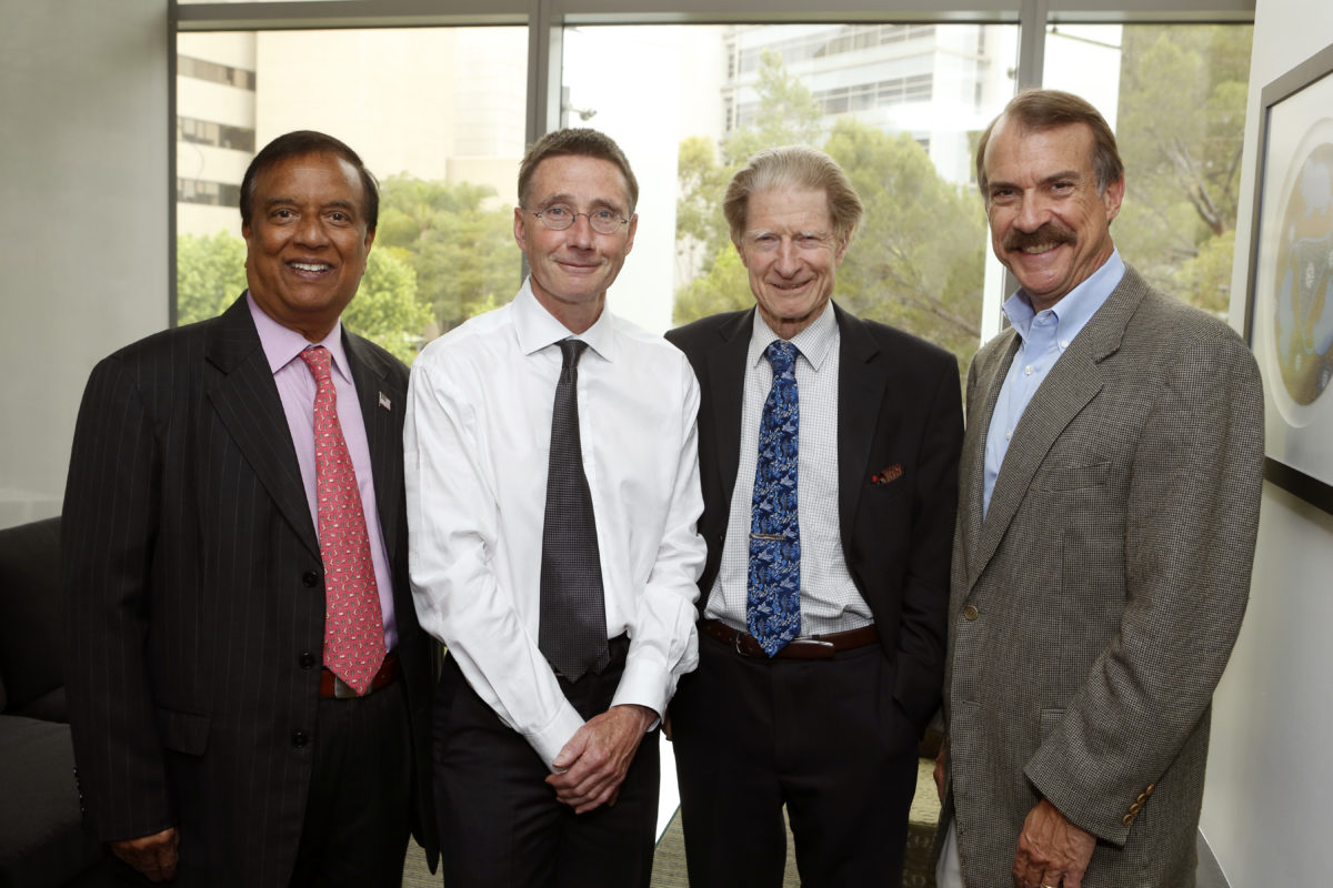 From left to right: Mr. K.V. Kumar, Dr. Andy McMahon, Sir John Gurdon and Mr. Jonathan Thomas (Photo courtesy of USC)