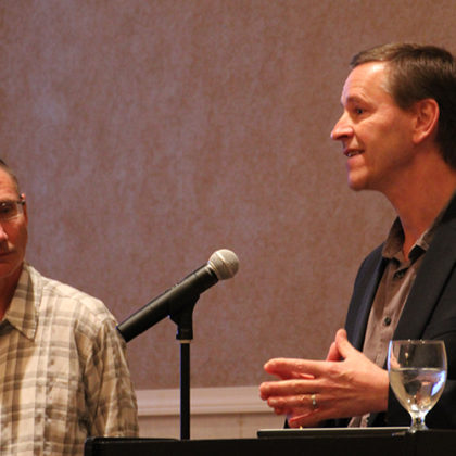 Keynote speaker Clive Svendsen (right) and Director Andy McMahon