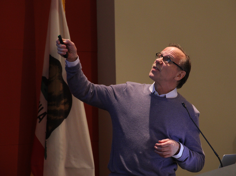 Fred H. Gage delivered a brainy keynote address. (Photo by Cristy Lytal)
