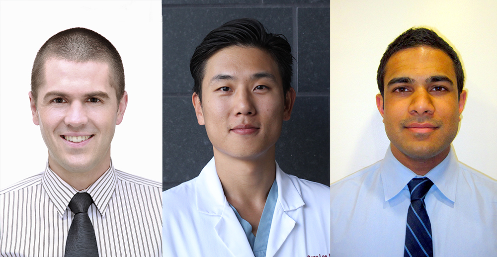 From left, Broad Clinical Research Fellows Christopher Schlieve, Gene K. Lee and R. Kiran Alluri