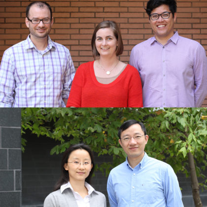 From top: Dion Dickman (left), Megan McCain and Justin Ichida; Rong Lu (left) and Keyue Shen (Photos by Cristy Lytal)