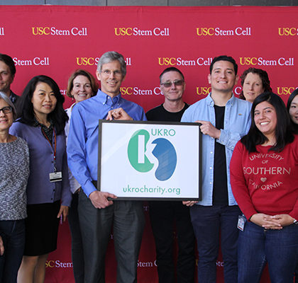 From left: USC relay runners Valeria Mancino, Nils Lindstrom, Qing Liu, Jill McMahon, Kenneth Hallows, Andy McMahon, Daniel Rivera, Nuria Pastor-Soler, Veronica Haro-Acosta and Tracy Tran (Photo by Cristy Lytal)