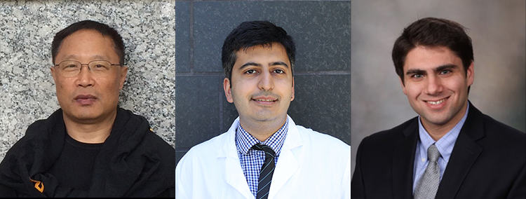 From left, Broad Clinical Research Fellows Wan Jiao, Roshan Rajani and Anthony Squillaro (Photos courtesy of Wan Jiao, Cristy Lytal and Anthony Squillaro)