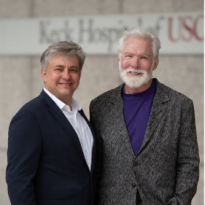 Denis Evseenko, MD, PhD and R. Rex Parris (Photo by Jeremi Peck); featured image for R. Rex and Carrol Parris make $10 Million gift to launch USC Longevity Research Accelerator at Keck School of Medicine