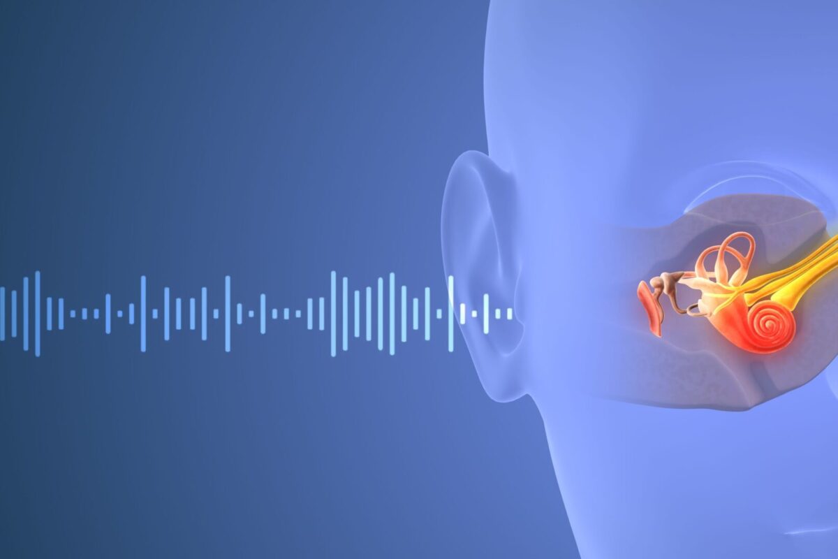 Illustration of sound waves entering the ear (Image courtesy of iStock)